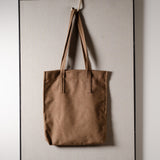 Grand sac fourre-tout en laine Signature. Cacao