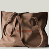 Sac fourre-tout large en laine Signature. Cacao
