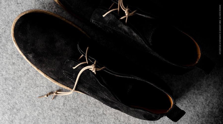 Rugged Boots . Weather-proof Black Suede
