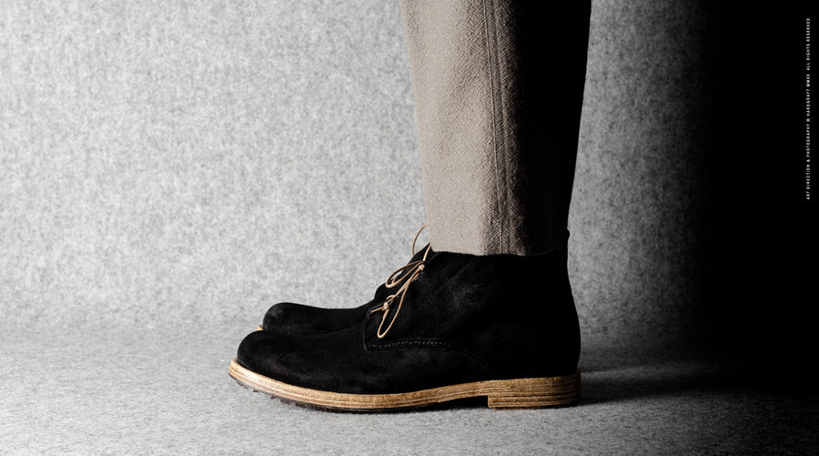 Rugged Boots . Weather-proof Black Suede