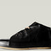 straight side leather mid top boot shoe black
