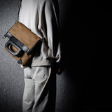 Folding Laptop Bag . Black Brownish