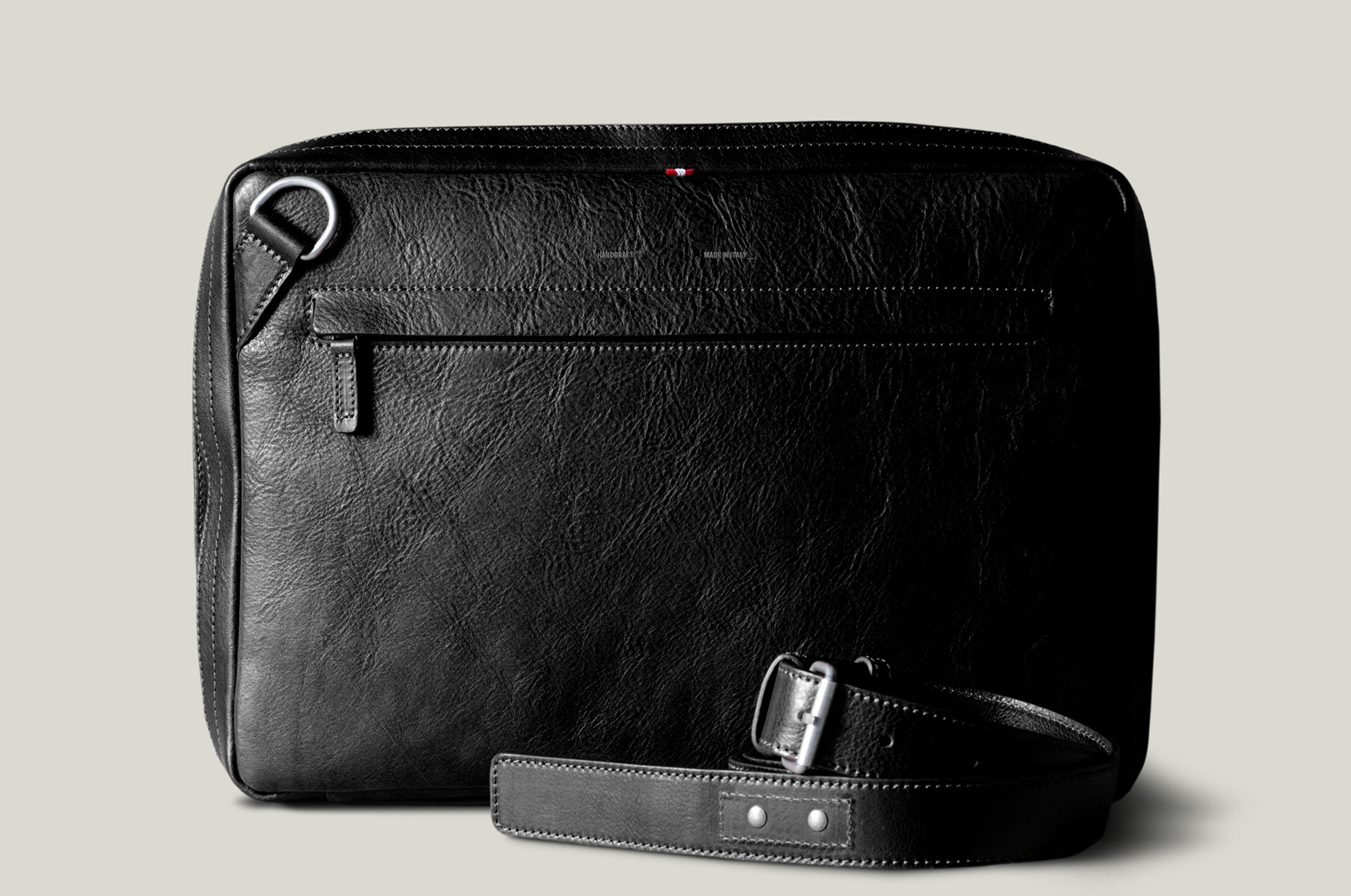 Black leather laptop briefcase