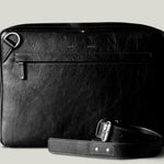 Black leather laptop briefcase