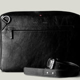Black leather laptop briefcase