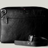 Black leather laptop briefcase