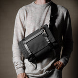 H Small Messenger Bag . Black Charcoal