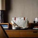 H Small Messenger Bag . Classic Natural