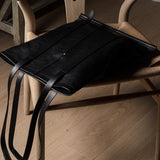 Sac à livres en cuir Poet. Charbon
