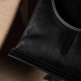 Sac à livres en cuir Poet. Charbon