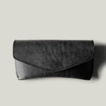 Black leather glasses case