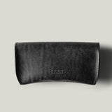 Black leather glasses case