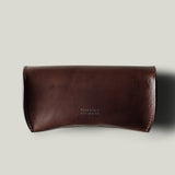Dark brown leather glasses case