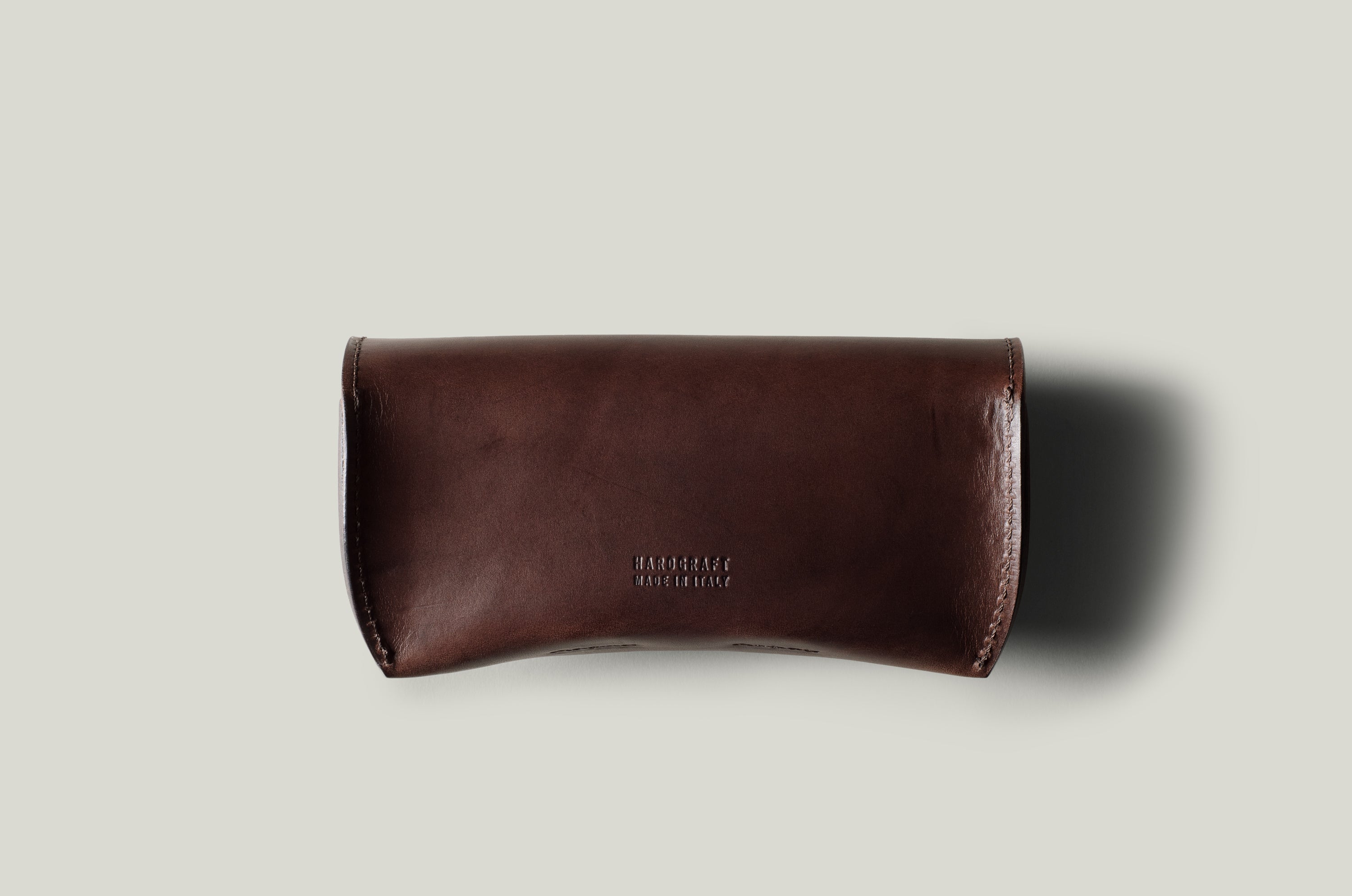 Dark brown leather glasses case