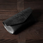 Black leather glasses case