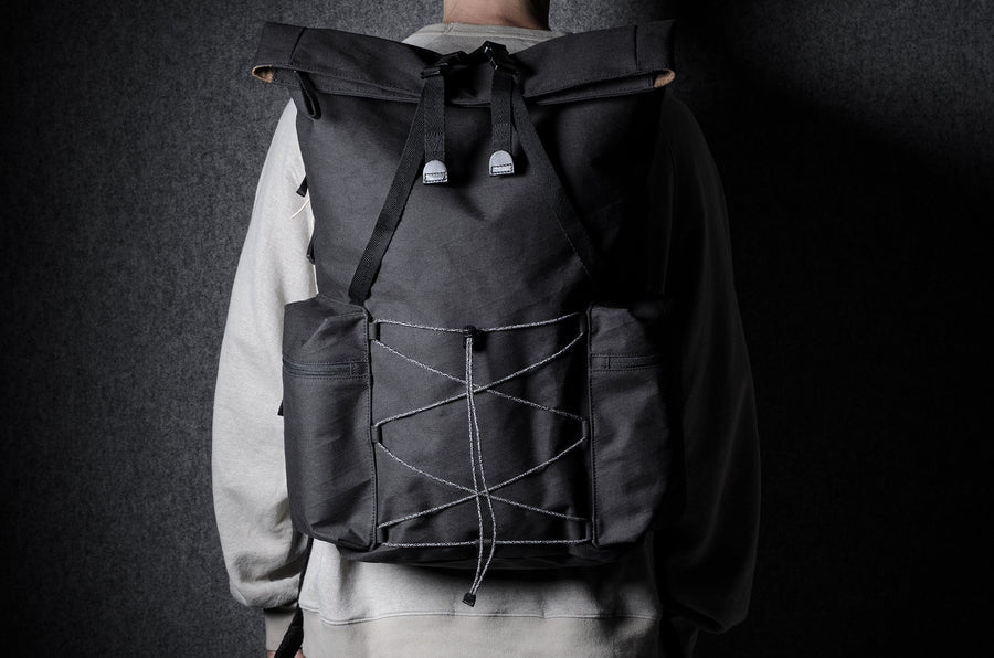 Roll-Top Backpack . Black Charcoal