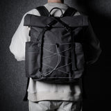 Roll-Top Backpack . Black Charcoal