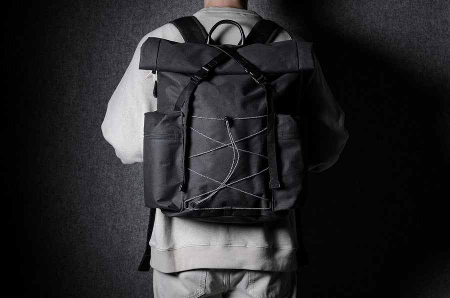 Roll-Top Backpack . Black Charcoal