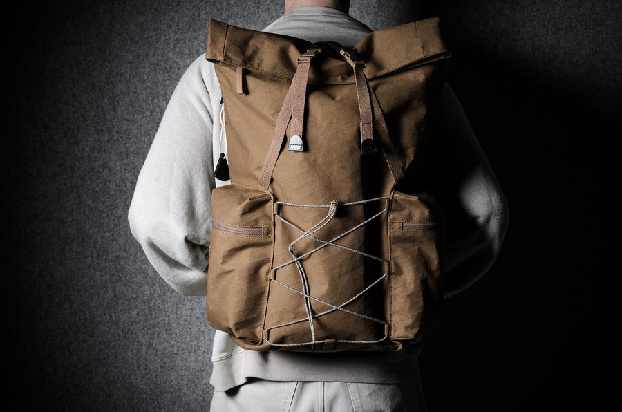 Rolltop-Rucksack. Bräunlich