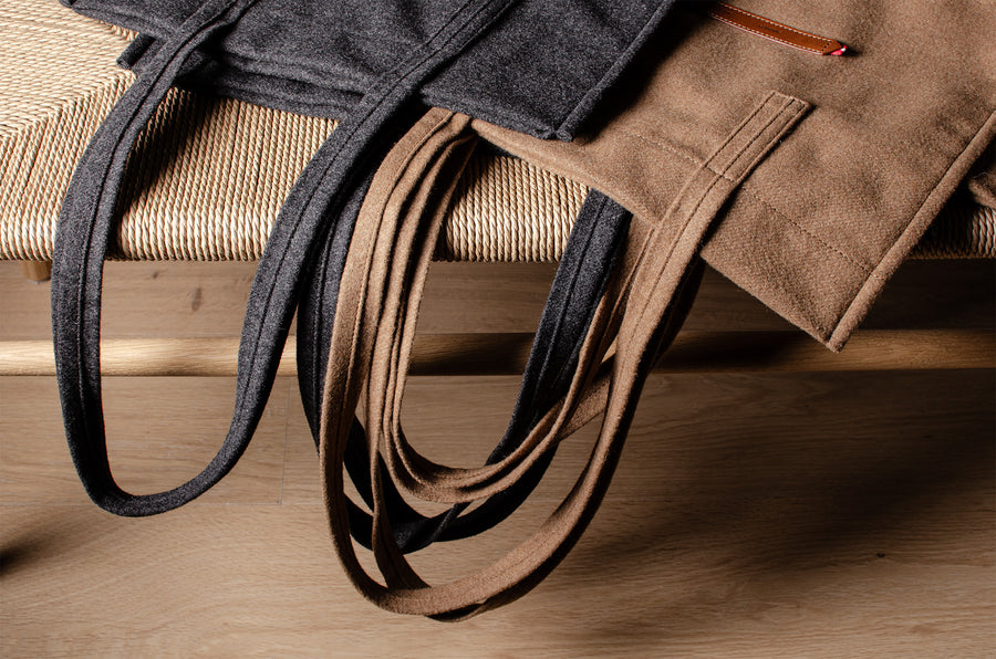 Signature Wool Tote Bag Wide . Classic
