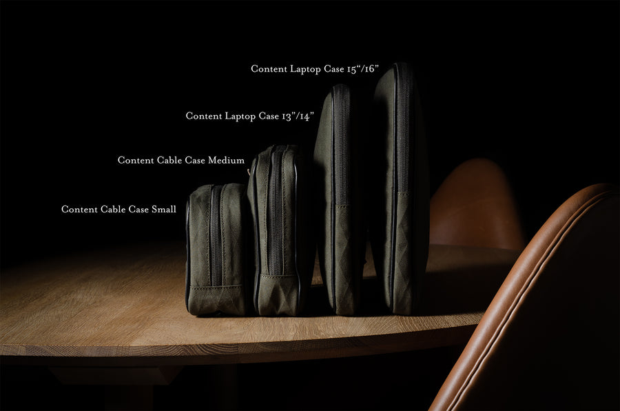 Contenu Étui pour câble de taille moyenne. Brunâtre