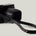 Black leather camera wrist strap