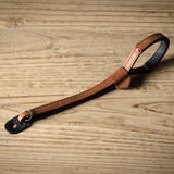 Brown leather camera wrist strap
