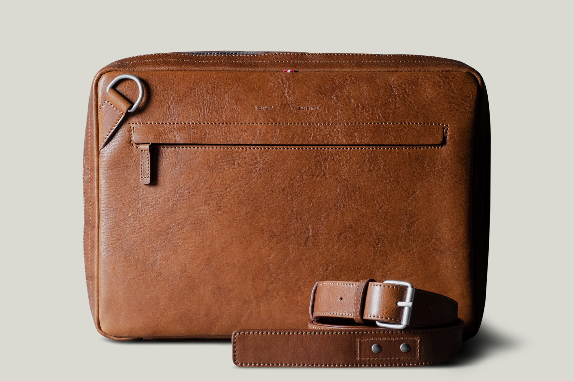 Brown leather laptop briefcase