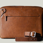Brown leather laptop briefcase