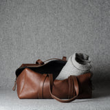 Leather Easy Duffel Bag . Nut