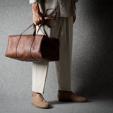 Leather Easy Duffel Bag . Nut