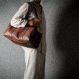 Leather Easy Duffel Bag . Nut