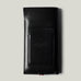 Black leather iphone case on a light gray background
