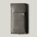 Gray leather iphone case on a light gray background