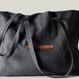 Sac fourre-tout Signature en laine, large et classique