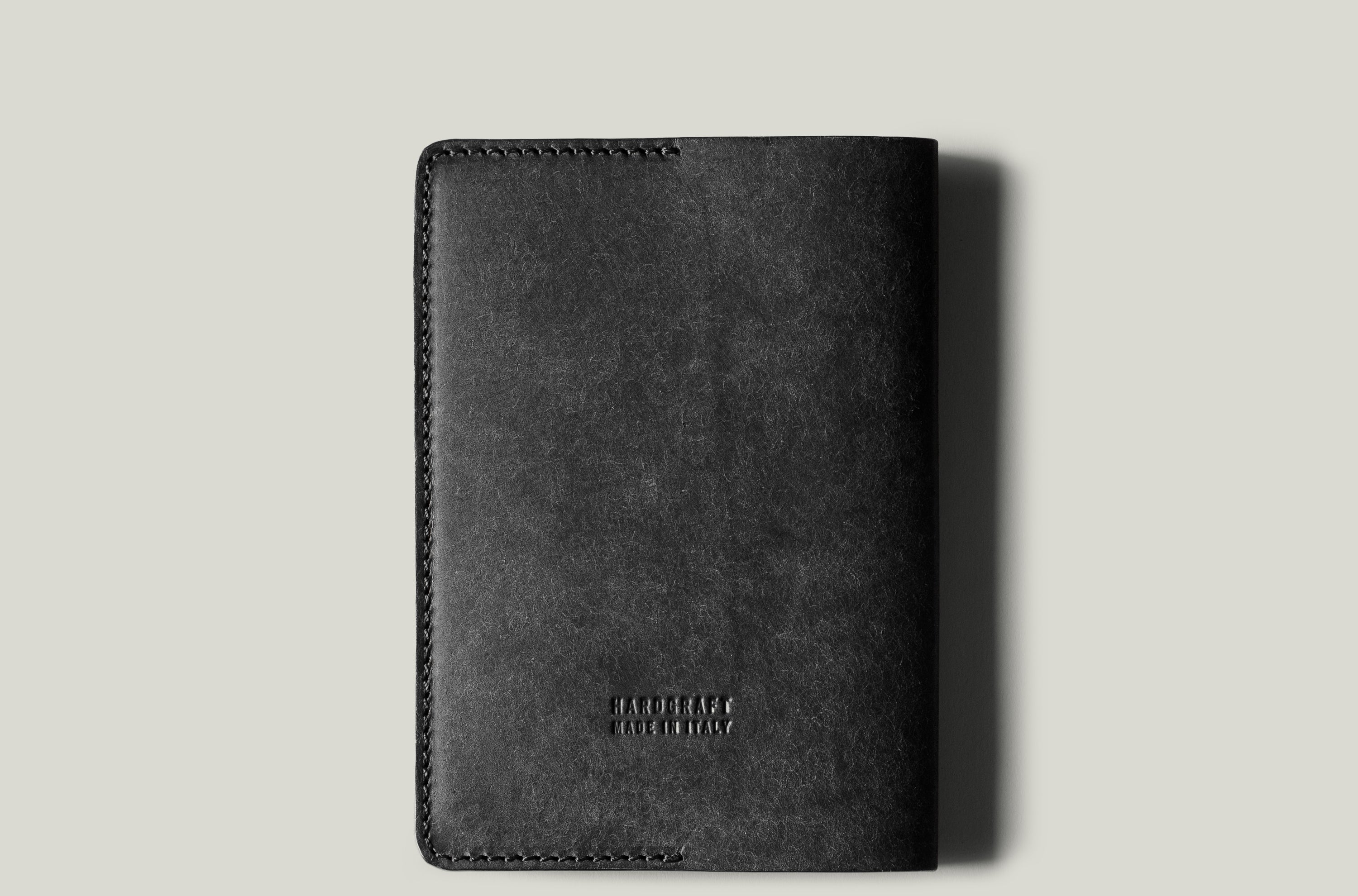 Black passport Case on light background