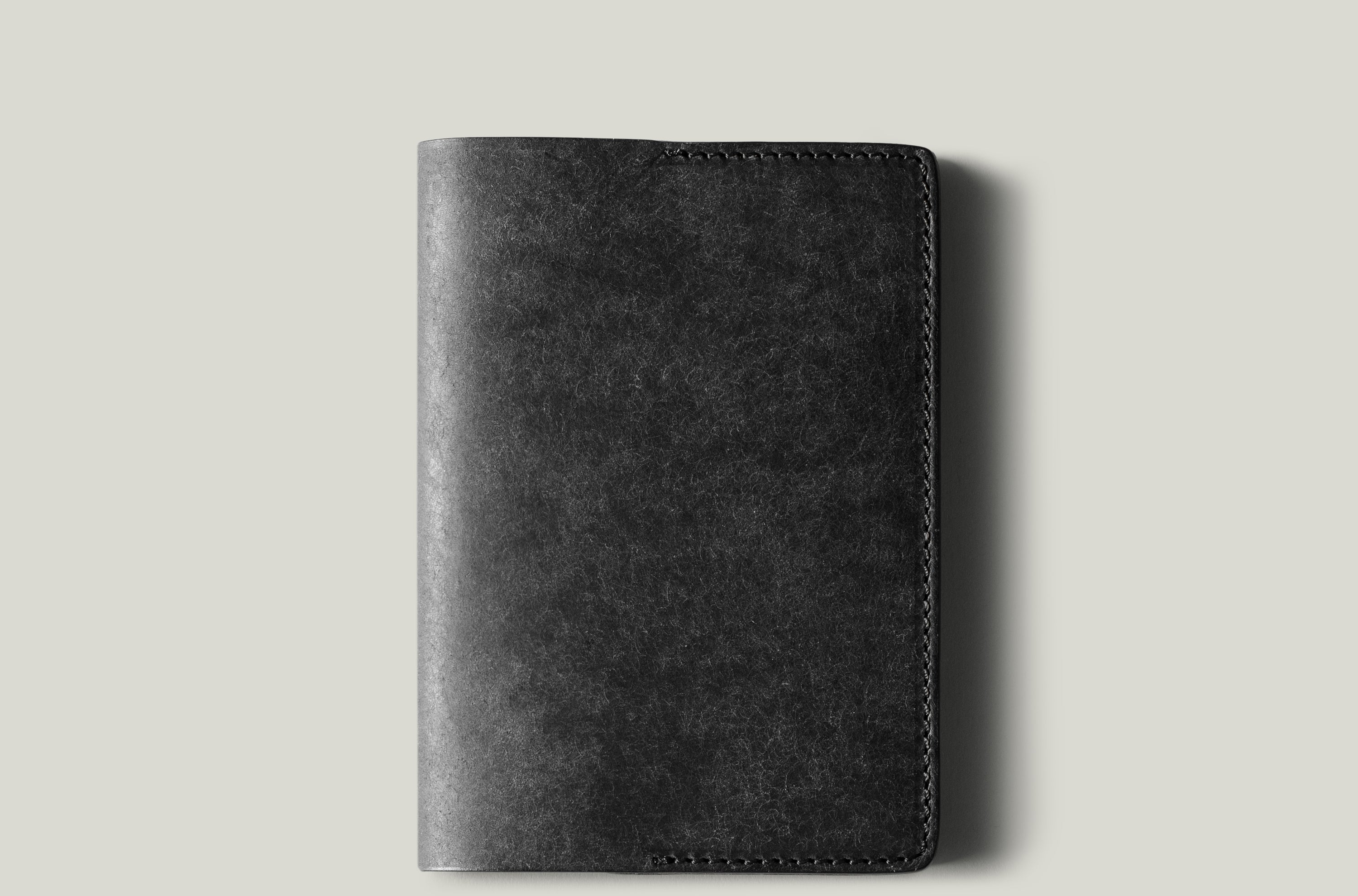 Black passport Case on light background