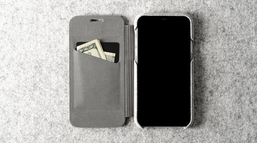 Fuzzy iPhone SE/11 Pro Closed Case . Alcantara