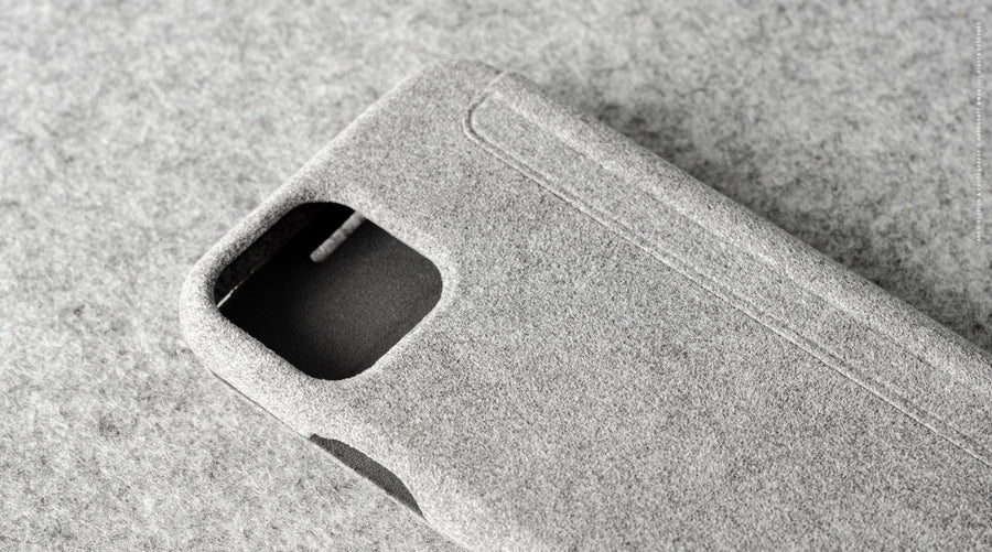 Fuzzy iPhone SE/11 Pro Closed Case . Alcantara