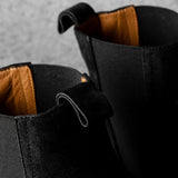 Chelsea Sneaker Boots . Off Black Suede