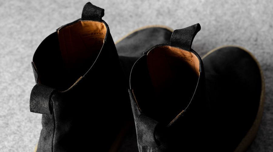 Chelsea Sneaker Boots . Off Black Suede