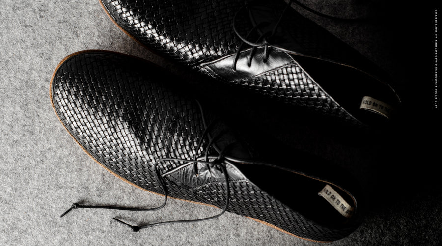 Bottines Chukka noires tissées