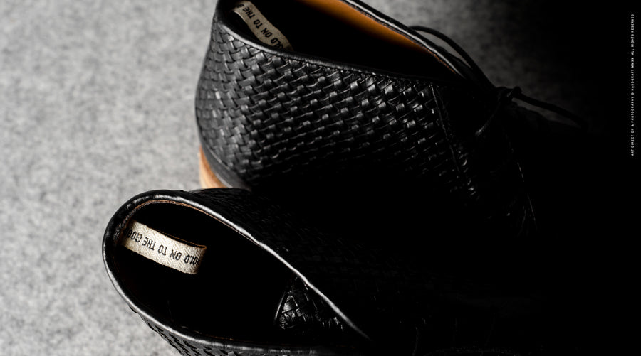 Bottines Chukka noires tissées