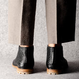Bottines Chukka noires tissées
