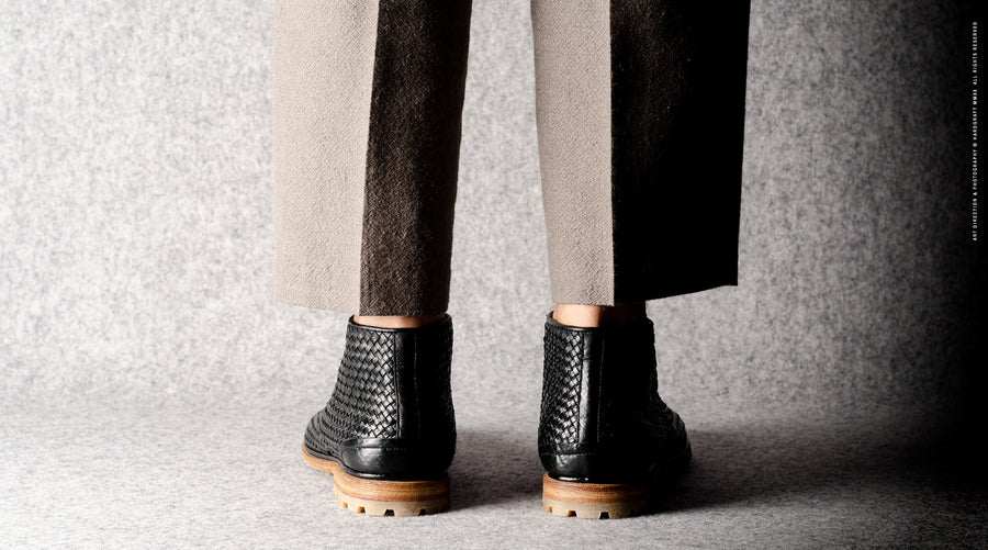 Bottines Chukka noires tissées
