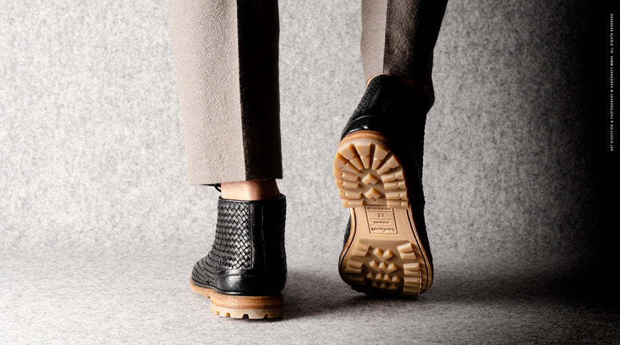 Bottines Chukka noires tissées