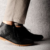 Bottines Chukka noires tissées