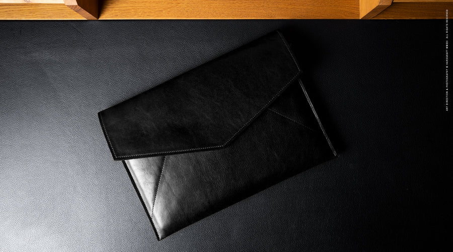 Leather Envelope Medium . Coal