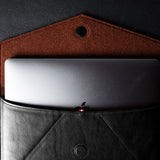 Leather Envelope Medium . Coal