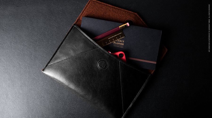 Leather Envelope Small . Coal